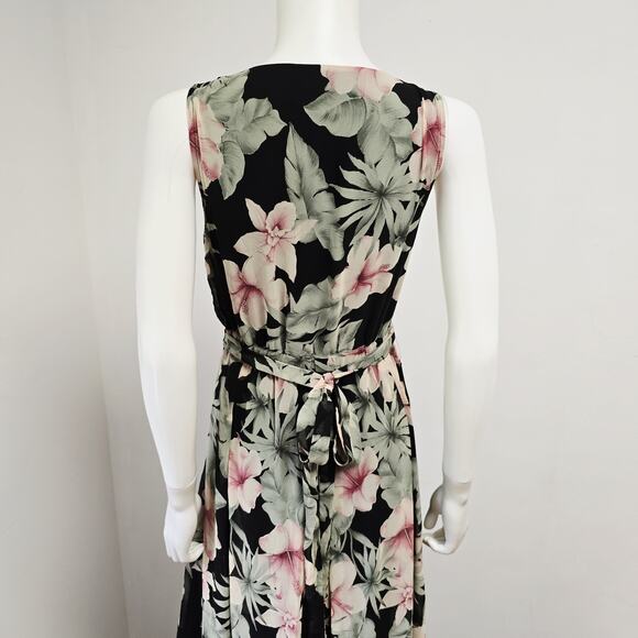 Lulus Maxi Dress Small Womens Love Interest Black Floral Flowy V-Neck Lined NWOT - Picture 9 of 16